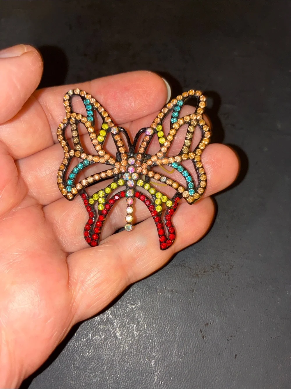 Multicolor Rhinestone Butterfly Hair Accessorie Sparkling Accent